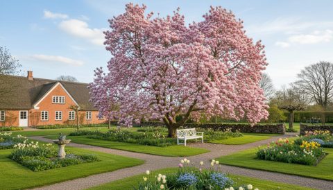 Magnolia i blomst