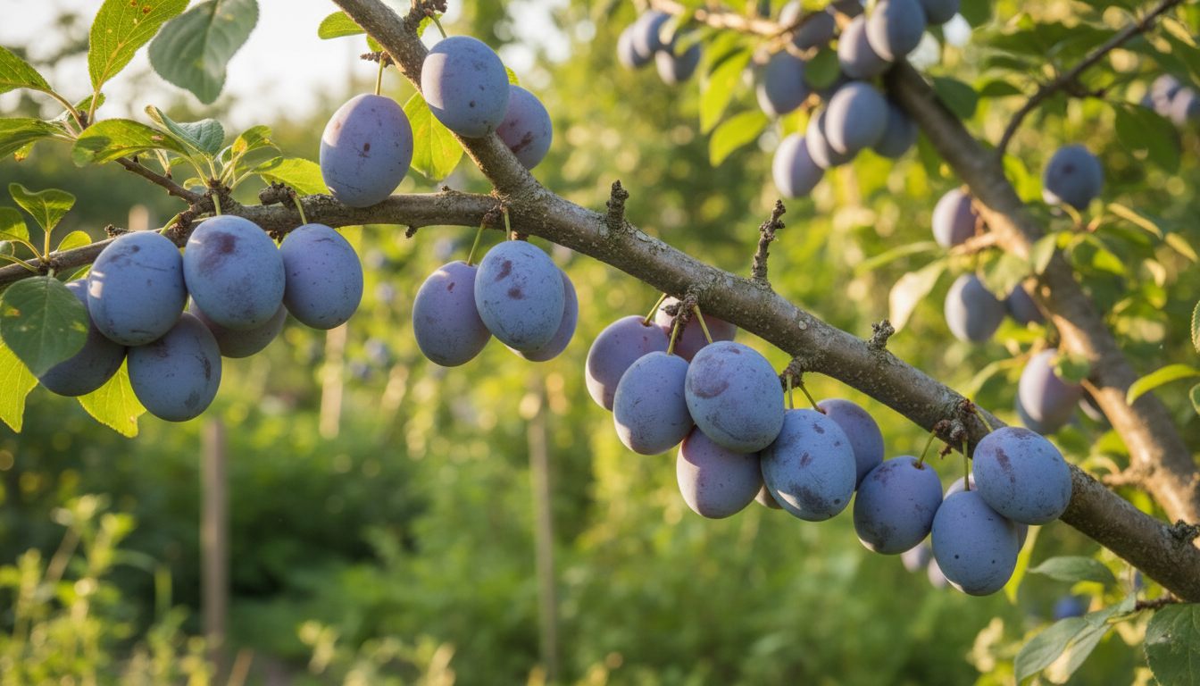 Blåviolette blommer i klaser på blommetræ i august
