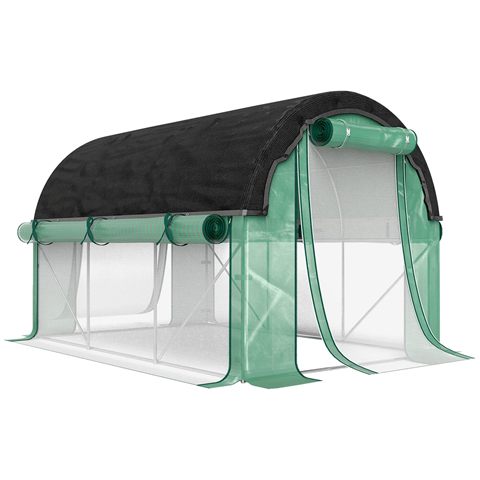 Polytunnel 3 × 2 m med solnet og rullesider