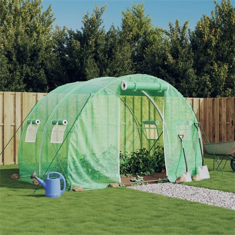 vidaXL foliedrivhus med stålstel, 3 × 2 m