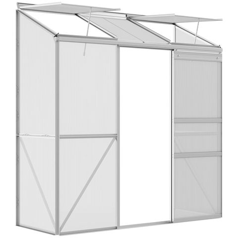 Vægdrivhus 192 × 68 cm i alu og polycarbonat