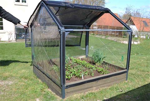 GrowCamp drivhus 1,4 m² (højbed, sibirisk lærk)