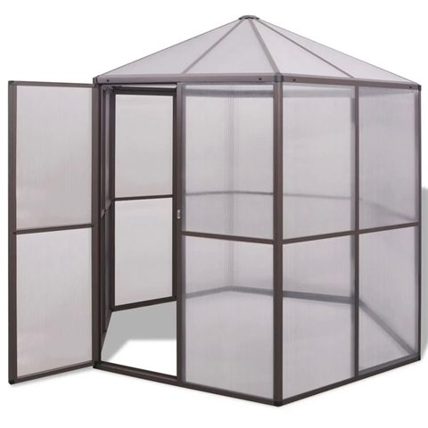 vidaXL drivhus i alu, 240 × 211 cm