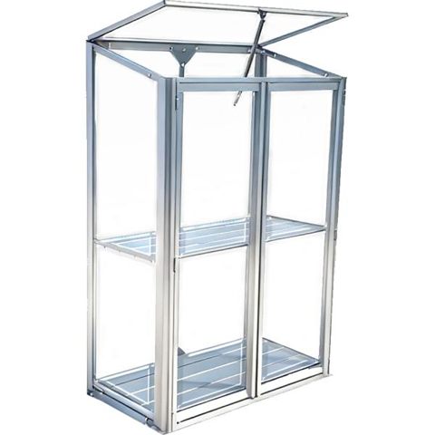 Minidrivhus i alu og polycarbonat, 78 × 42 × 111 cm