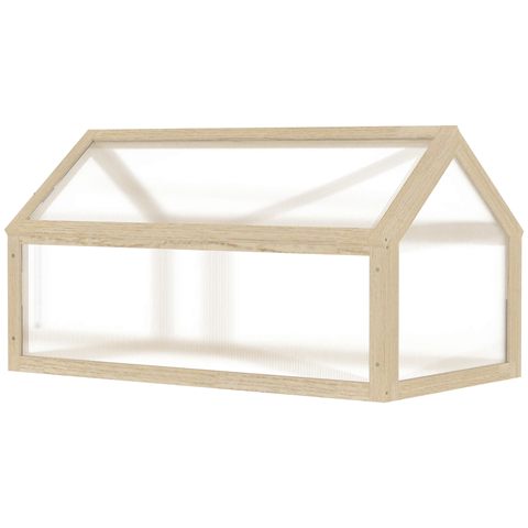 Outsunny lavt minidrivhus i træ, 90 × 52 cm