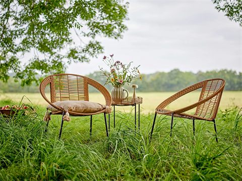 Dudine loungesæt i polyrattan, 3 dele, natur