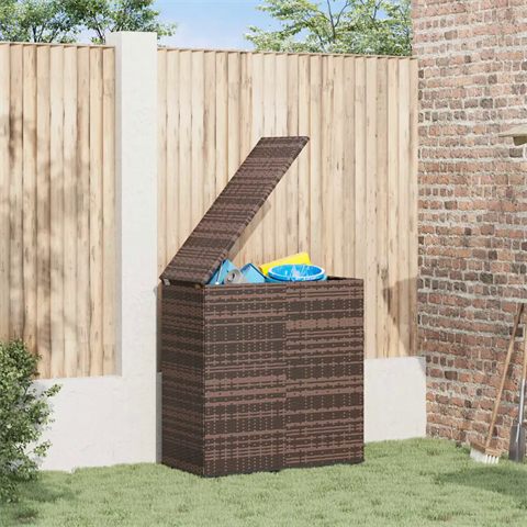Hyndeboks i polyrattan, 100 × 49 × 103,5 cm, brun
