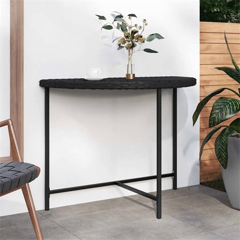 vidaXL havebord i polyrattan, 100 × 50 cm