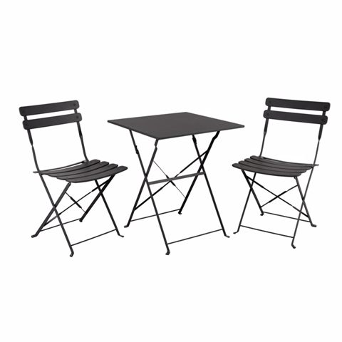 Brafab Ponte cafésæt, sort, 60 × 60 cm