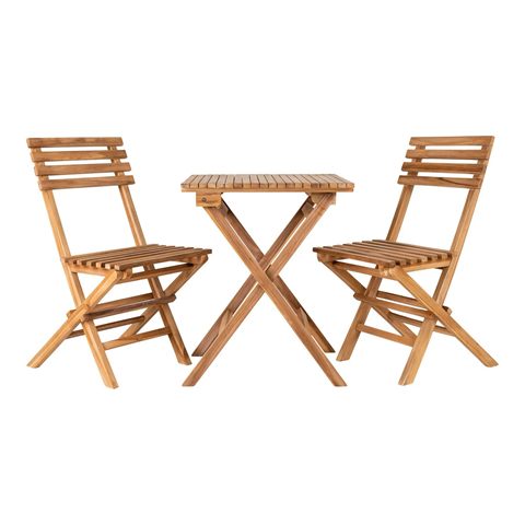 House Nordic Cuenca cafésæt i teak, 2 stole