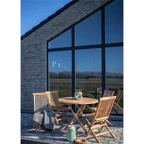 House Nordic Oviedo havebord i teak, Ø100 cm