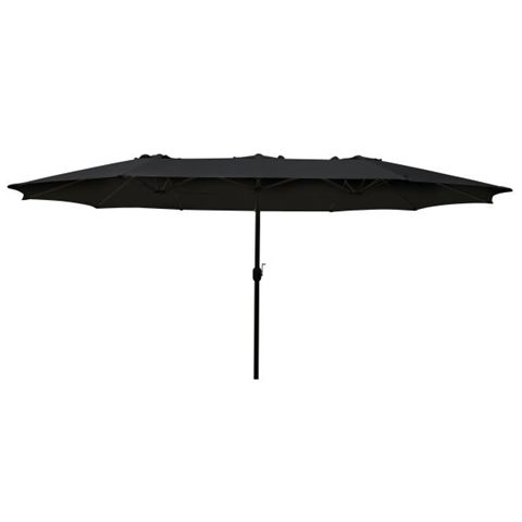 Twin parasol 270 × 460 cm (sort)