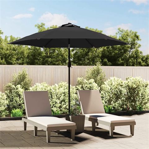 vidaXL parasol 300 cm med metalstang (sort)