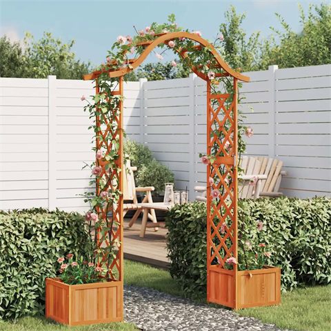 vidaXL havepergola med plantekasse i fyrretræ