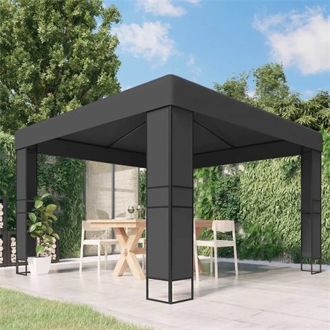 vidaXL pavillon med dobbelttag, 3 × 3 m