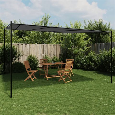 vidaXL pavillon i stål og stof, 4 × 4 m