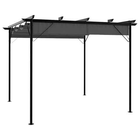 vidaXL pergola med tilbagetrækkeligt tag, 3 × 3 m