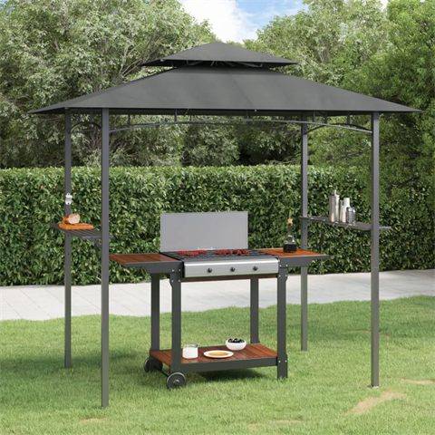 vidaXL grillpavillon med sidehylder, 240 × 150 cm