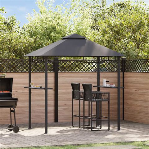 vidaXL grillpavillon i stål, 240 × 150 cm