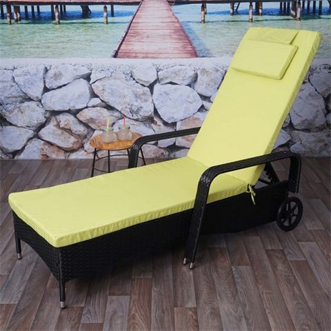 Polyrattan-solseng med aluminiumsstel