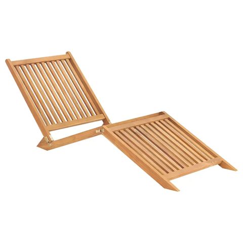 vidaXL foldbar liggestol i massivt teak, 160 cm