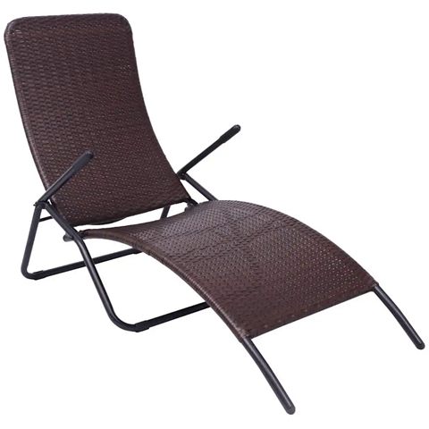 vidaXL foldbar liggestol i brun polyrattan