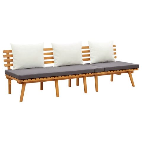 vidaXL daybed til haven i massivt akacie, 200 × 65 cm